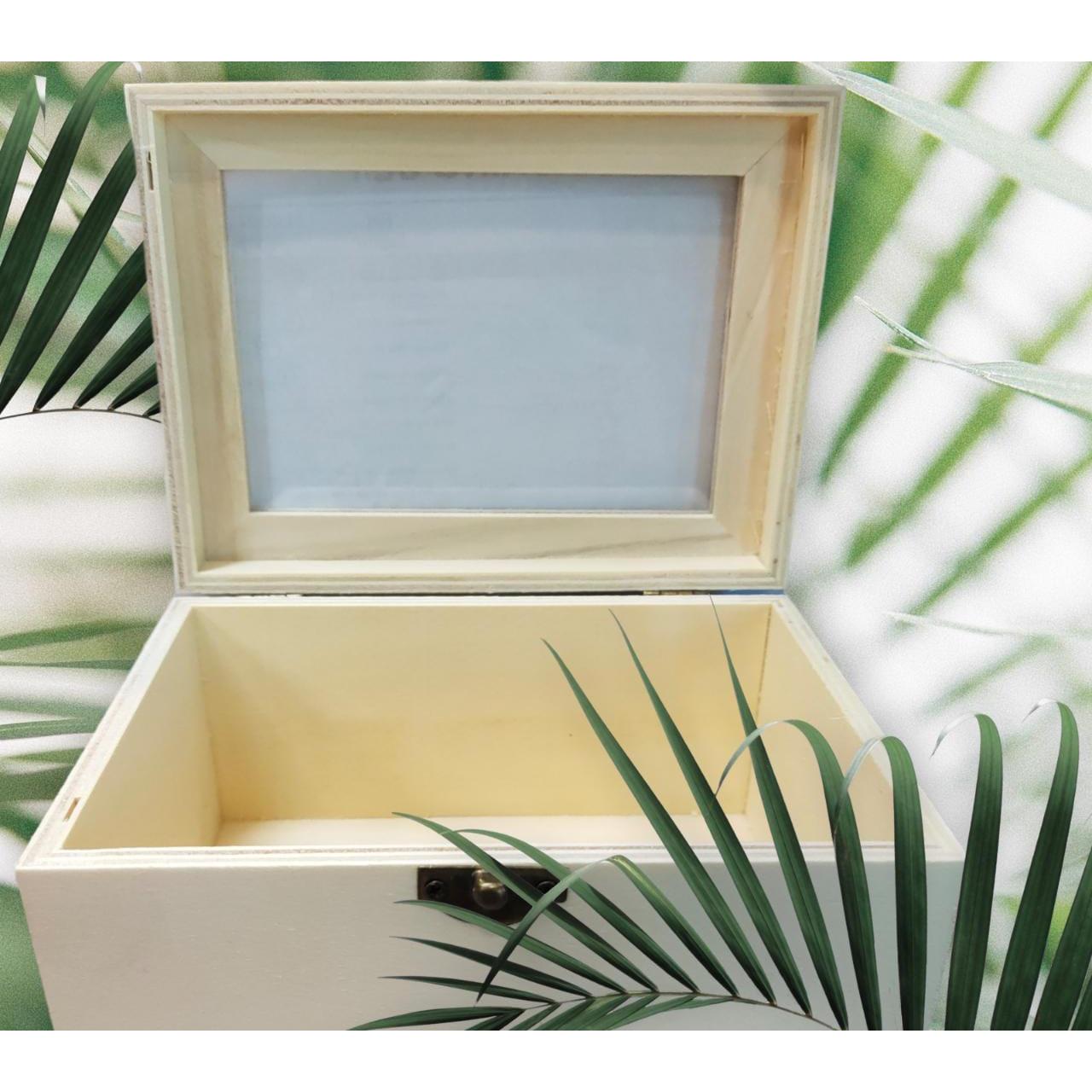 Wooden Jewellery Gift Box Square 17x12.5x9cm