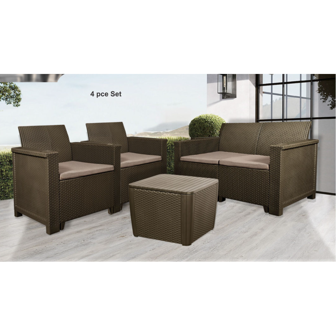 Jabulani 4-Piece Rattan Patio Furniture Set - Contour Outdoor