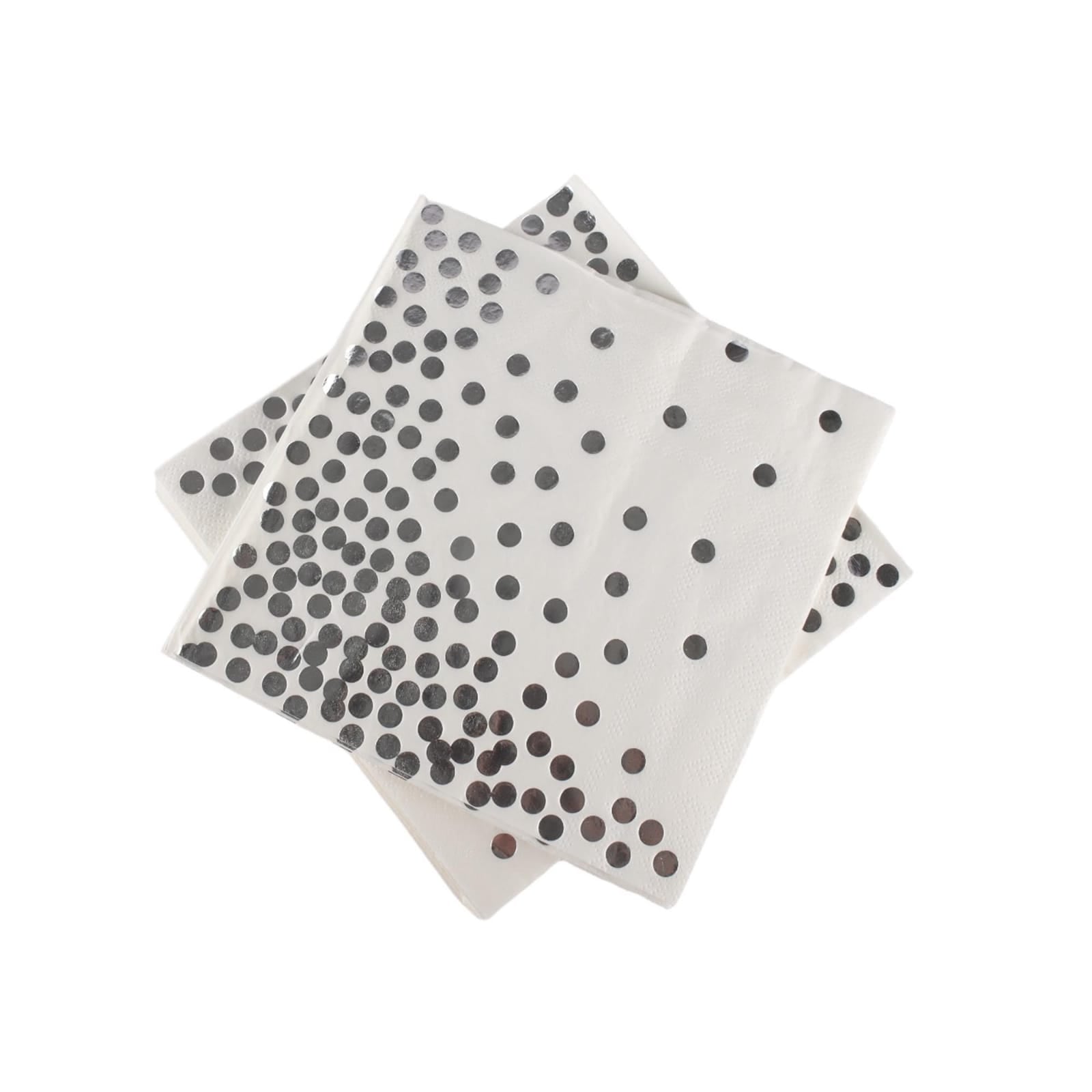 Luncheon Napkin Paper Serviettes 2ply 33x33cm Dot Print 20pack