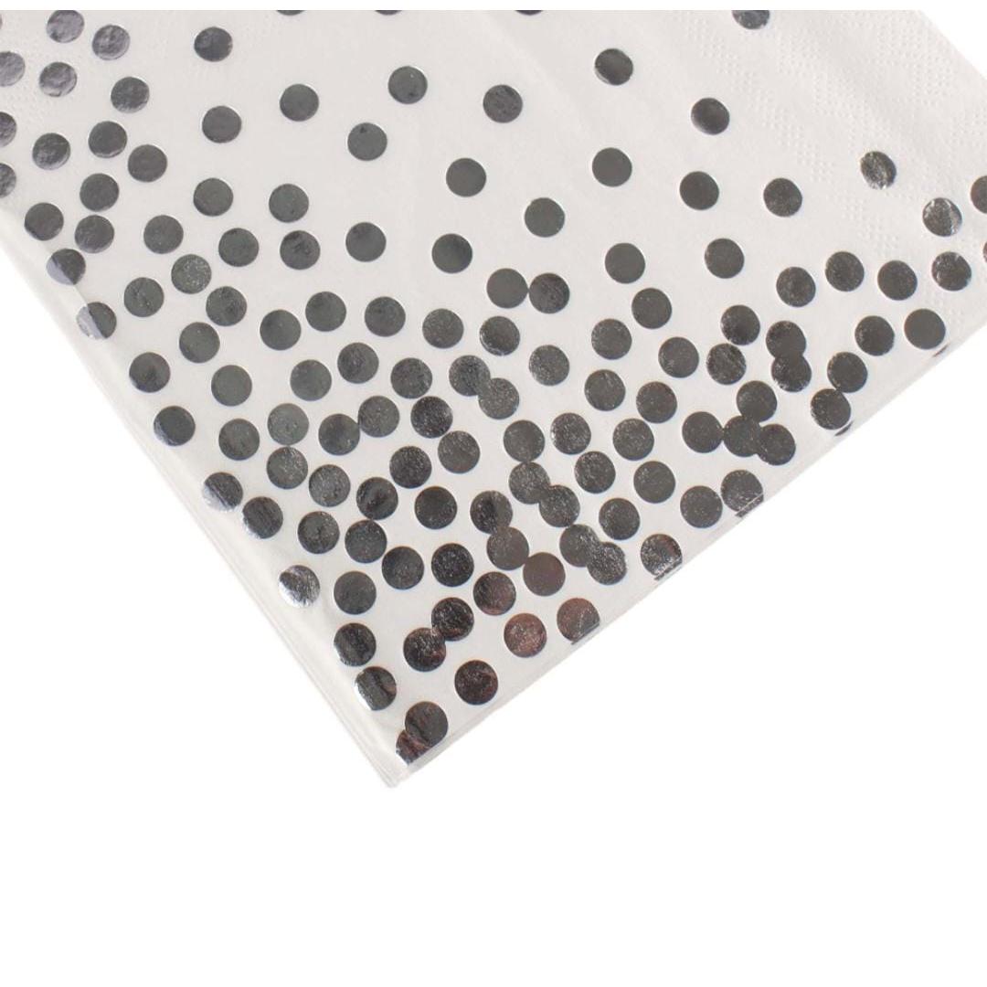 Luncheon Napkin Paper Serviettes 2ply 33x33cm Dot Print 20pack