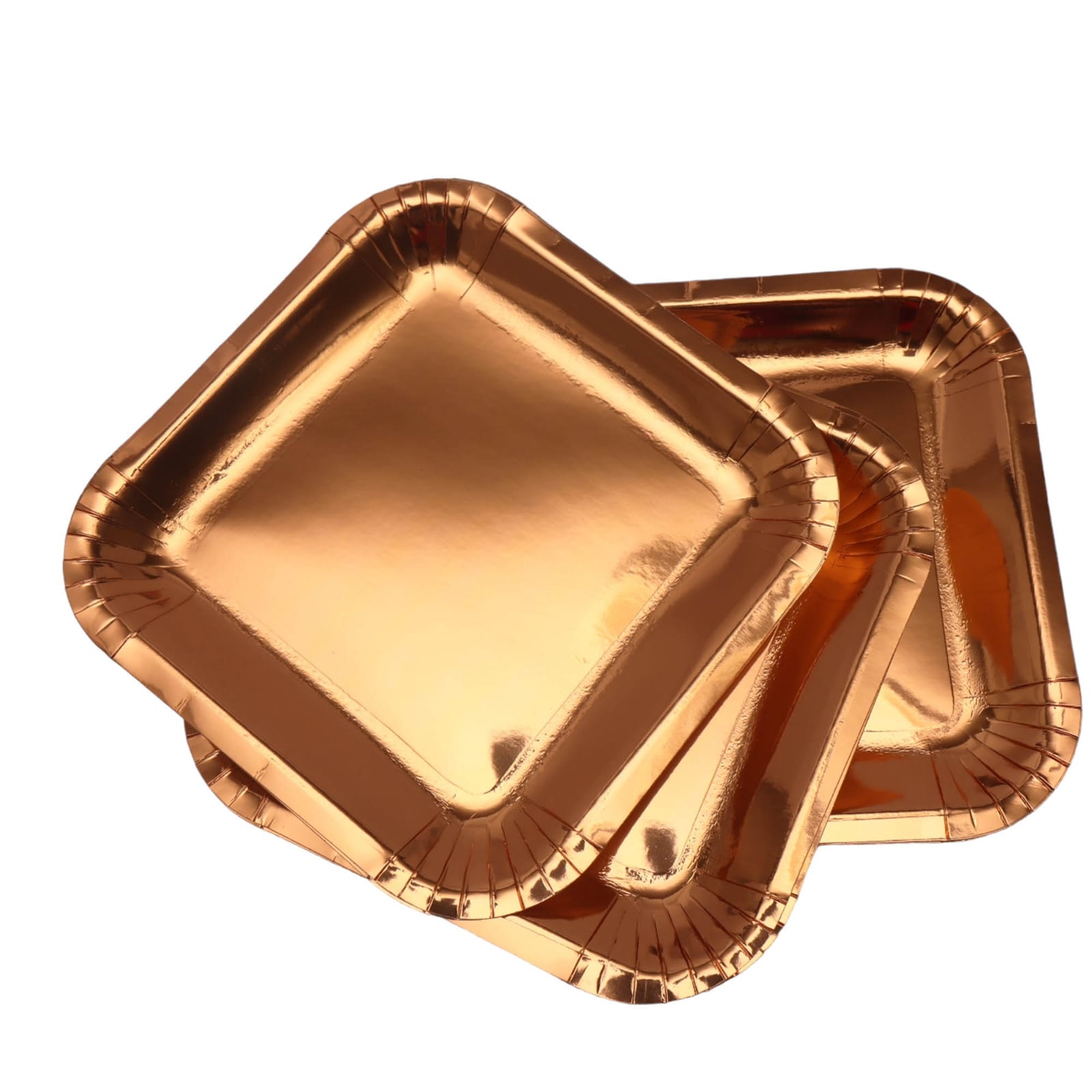 Disposable Party Paper Plates Square Rose Gold 7Inch 18cm 10pack