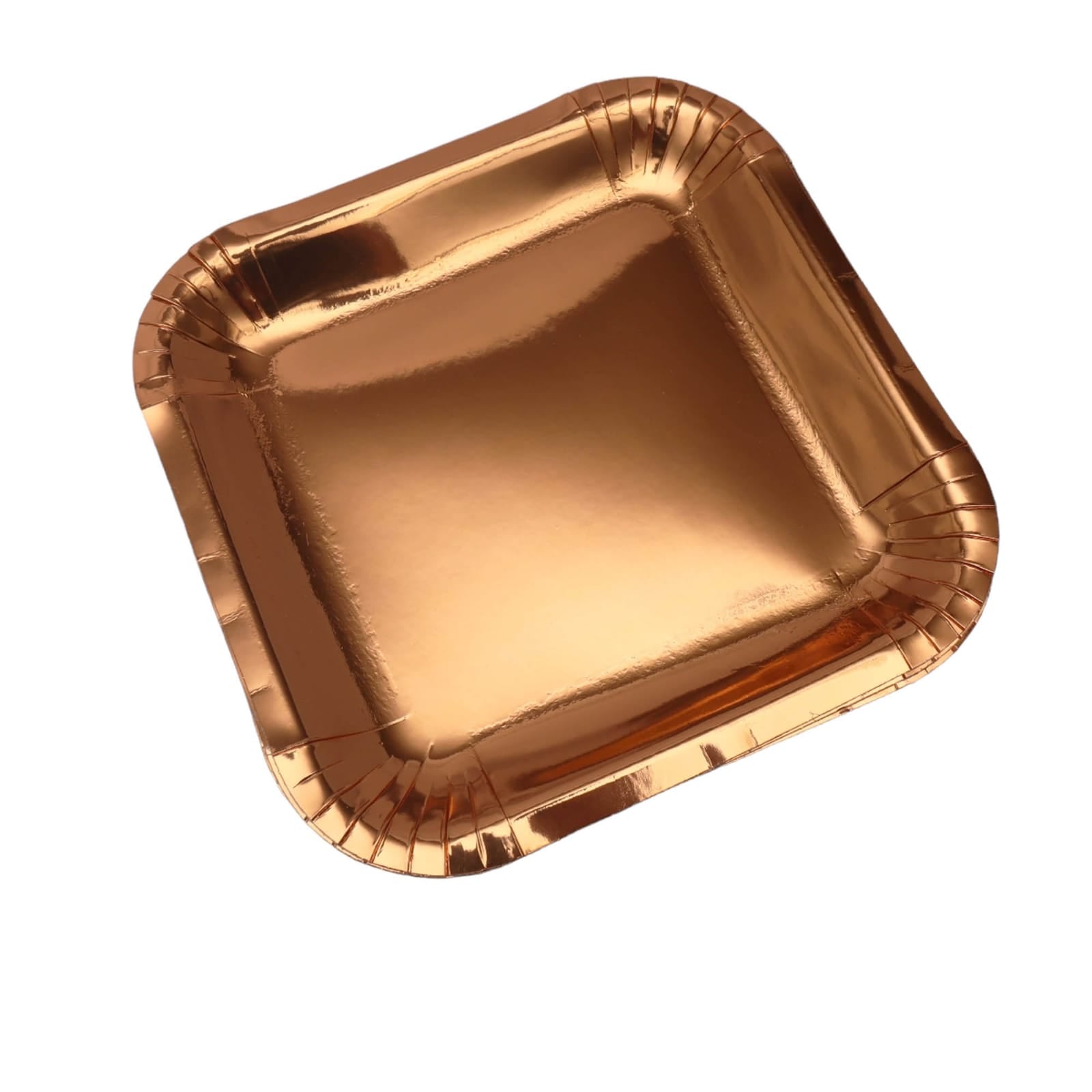 Disposable Party Paper Plates Square Rose Gold 7Inch 18cm 10pack