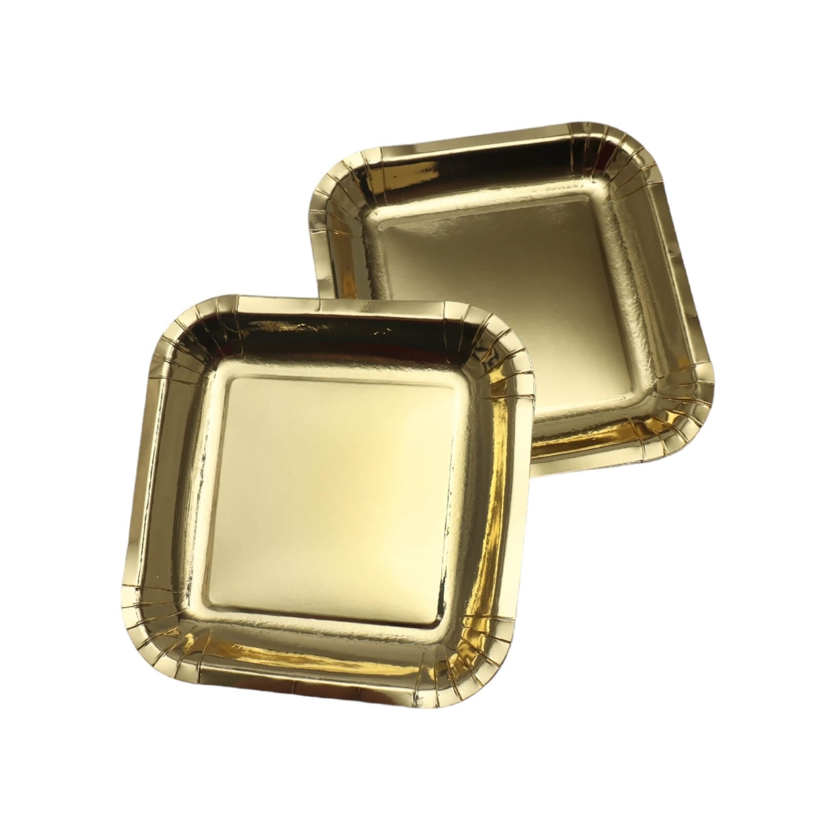Disposable Party Paper Plates Square Gold 7Inch 18cm 10pack
