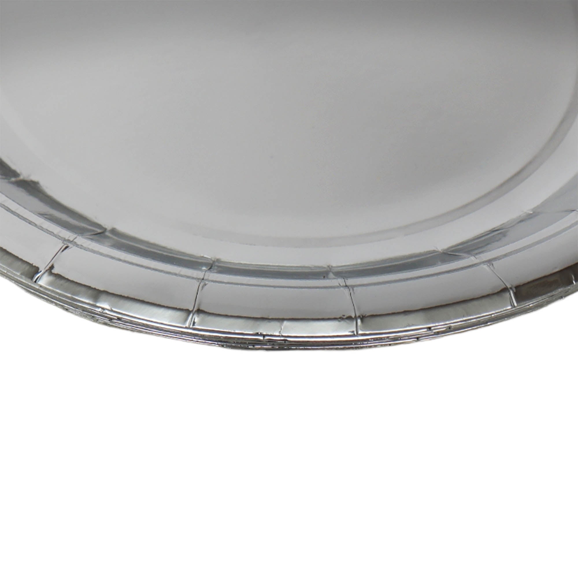 Disposable Party Paper Plates Round 7Inch 18cm Silver 10pack