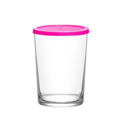 Glass Storage Jar 520ml with Pink Lid SGN675
