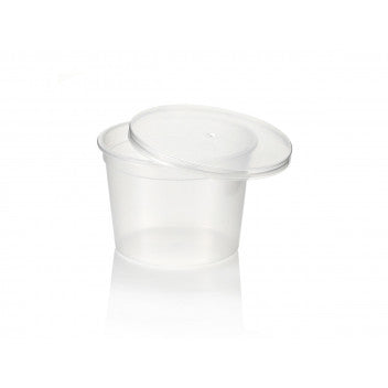100ml Disposable Sauce Tubs Clear Polyprop with Lid 10pack