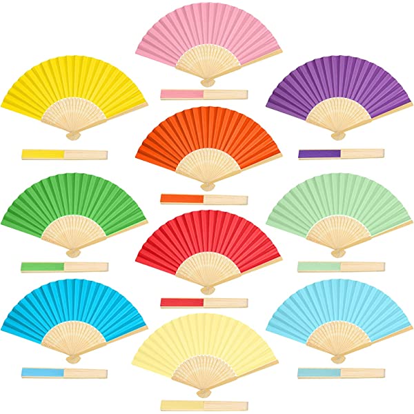 Chinese Paper Folding Fan Solid Colour 21cm