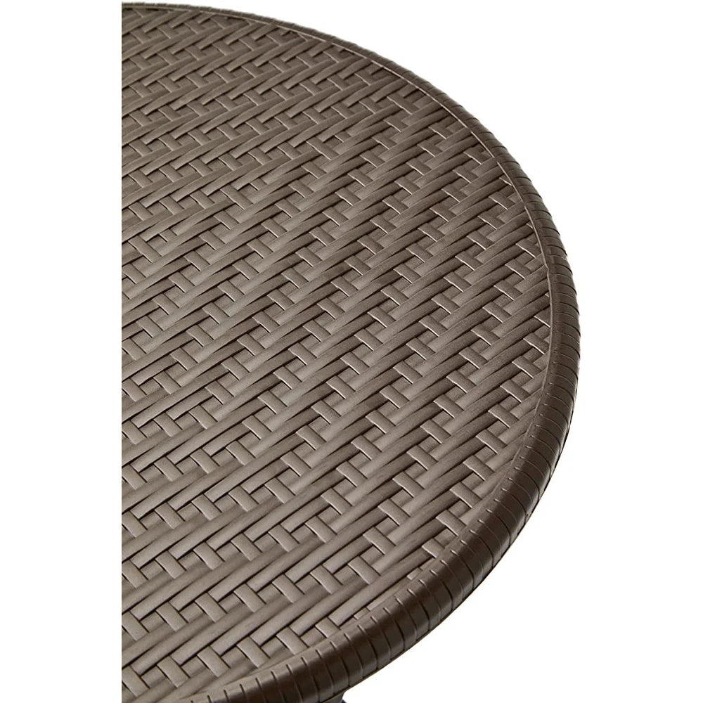 Folding Cocktail Table Round Rattan Design