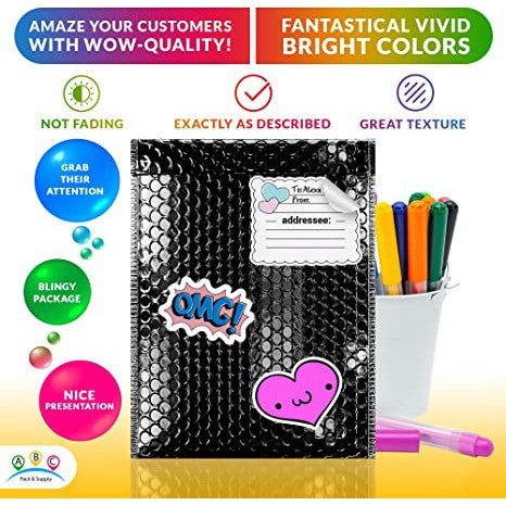 Bubble Pouch Mailer Bag Self-Seal Padded Envelope Black