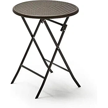 Folding Cocktail Table Round Rattan Design