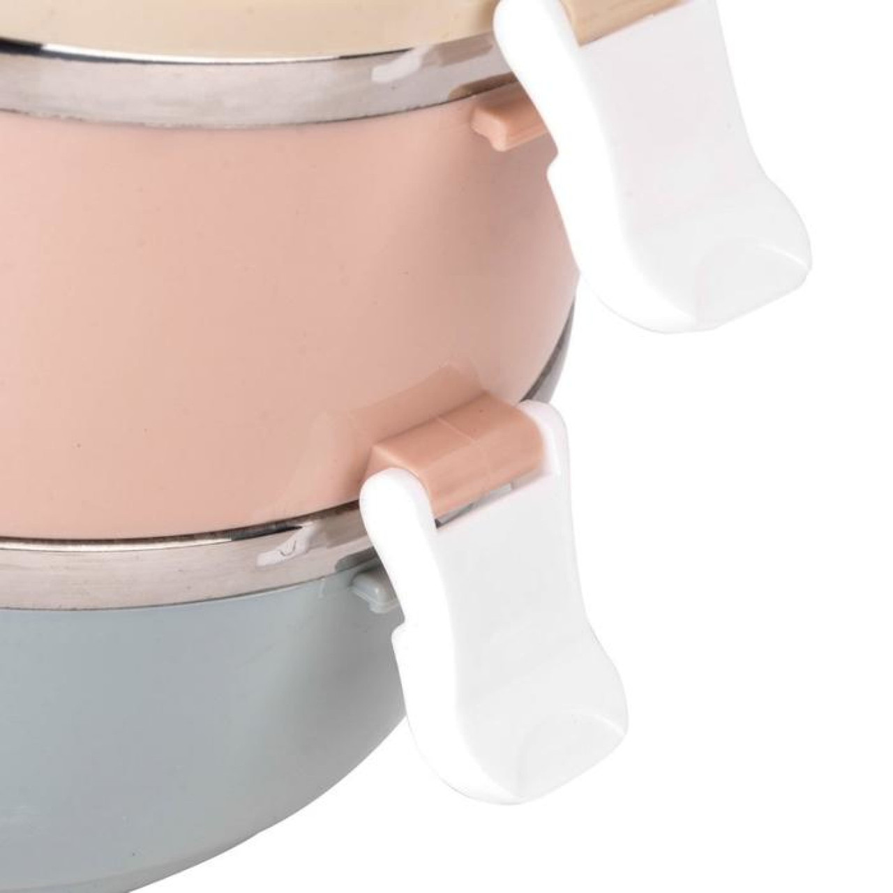 Stainless Steel Lunch Box 3 Piece Tier Stackable Leak-Proof Thermal Bento Boxes