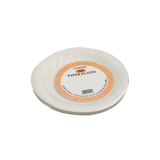 Disposable Paper Plates 180mm White 20pack
