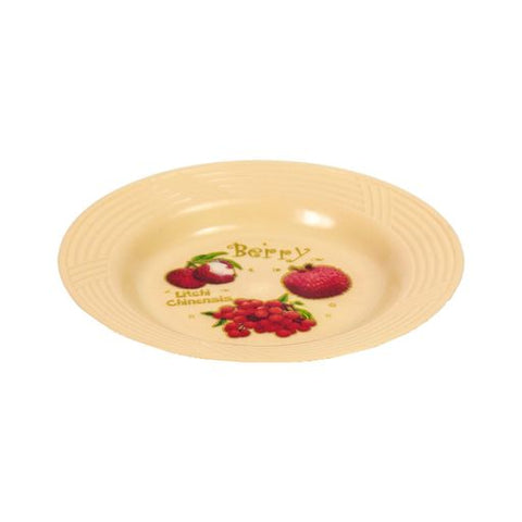 Color Plastic Plate 22cm with Floral Print