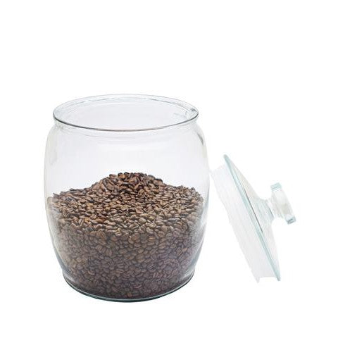 Aqua Canister Glass Belly Glass Lid 940ml 0.5kg 27587