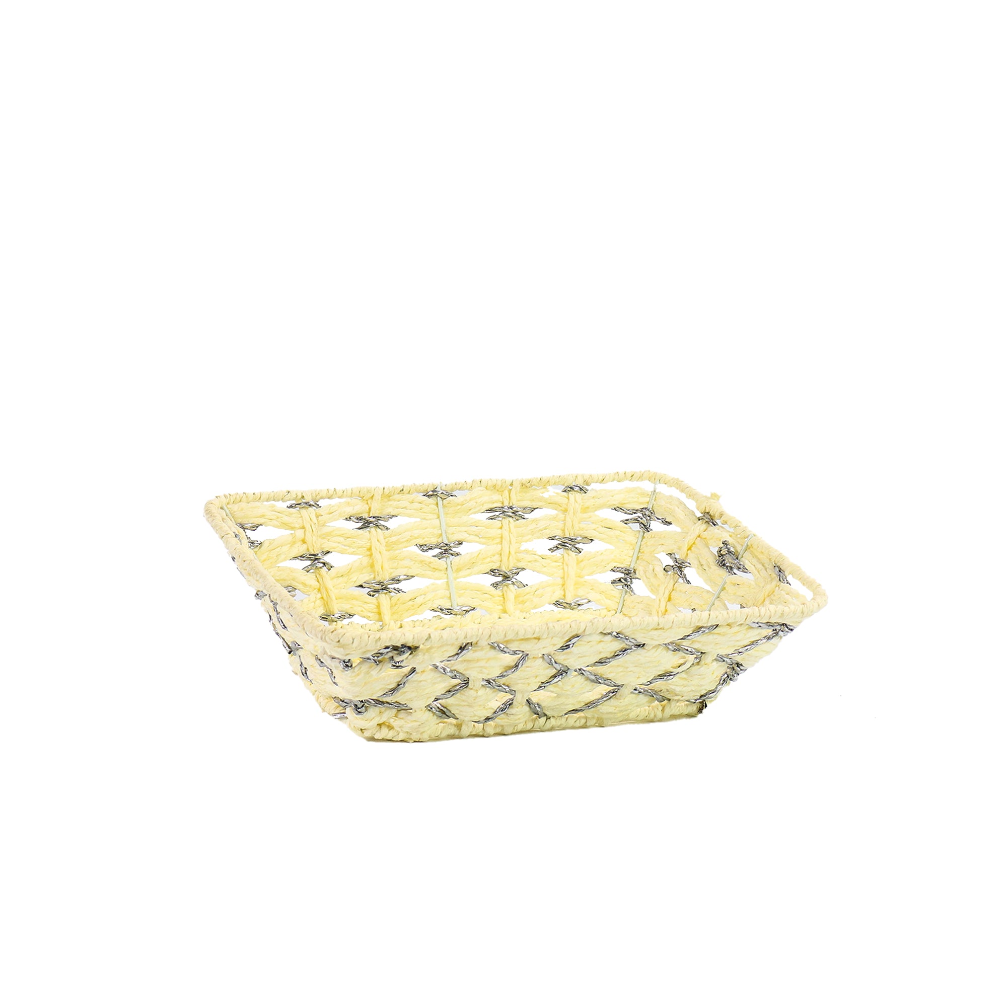Plastic Woven Fruit Serving Tray Basket Small 26X32X9.5CM 017B