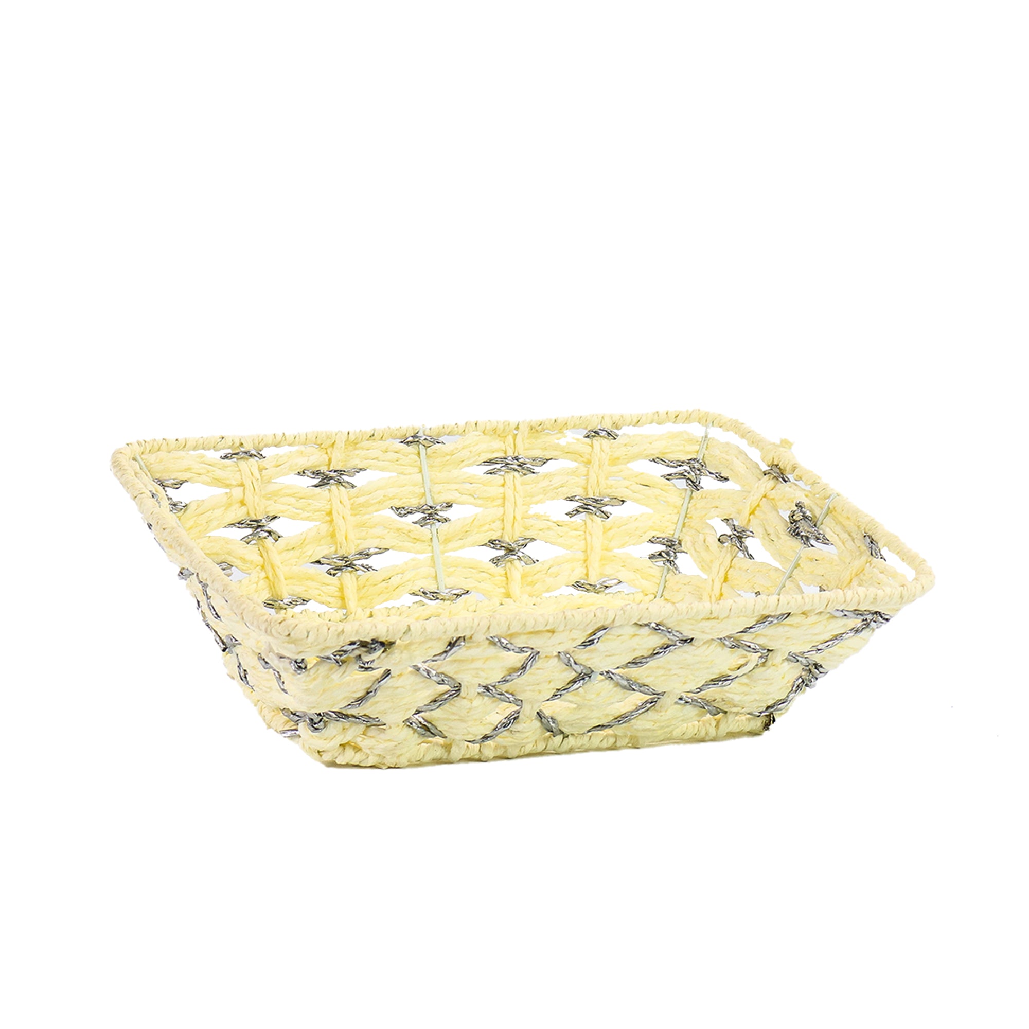Plastic Woven Fruit Serving Tray Basket Large 017C