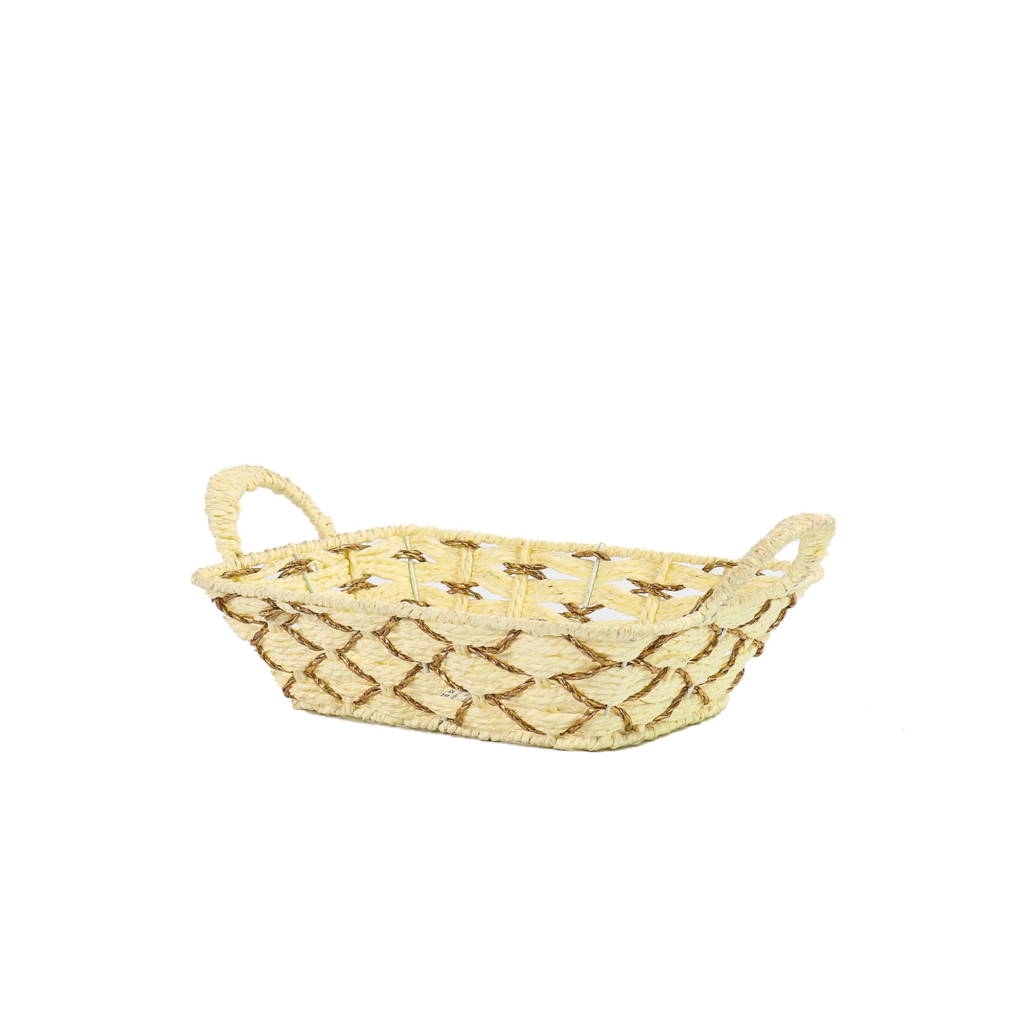 Plastic Woven Fruit Serving Tray Basket Small 21x30x8cm BPB-018
