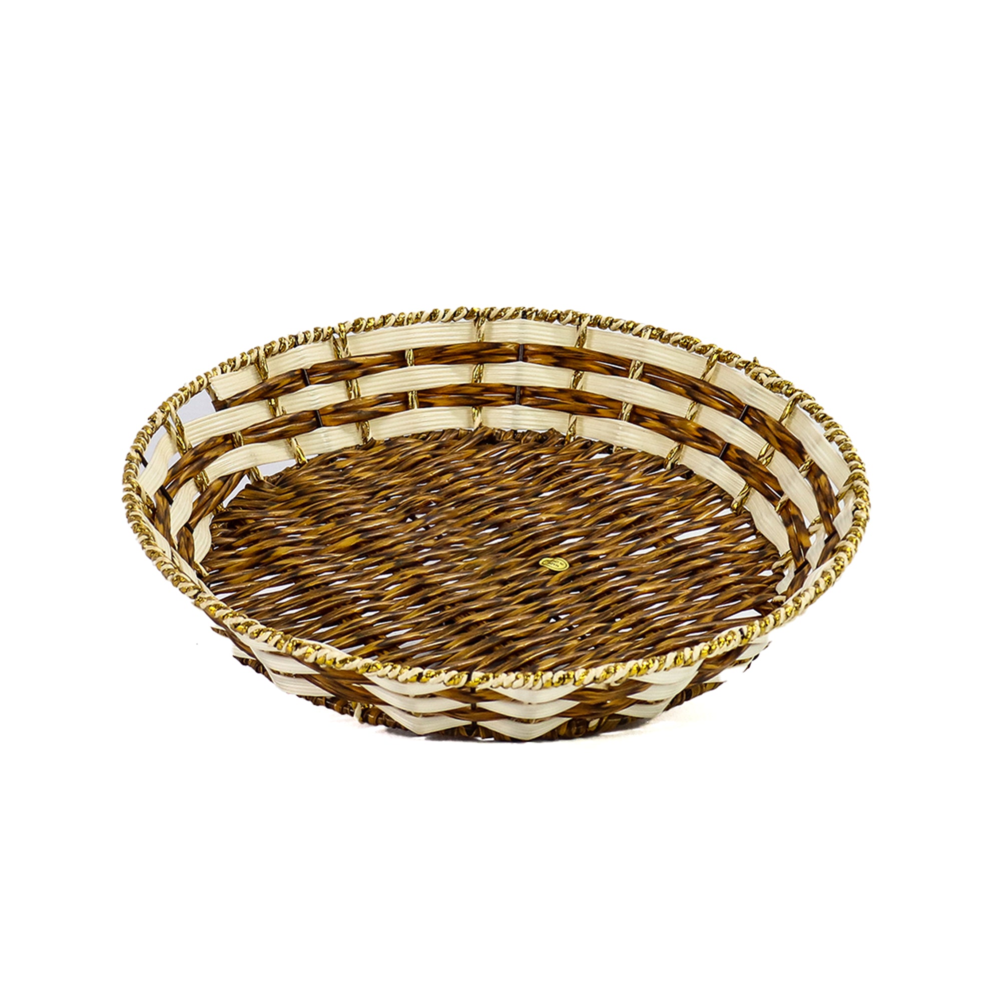 Plastic Woven Fruit Serving Tray Basket 30cm 019