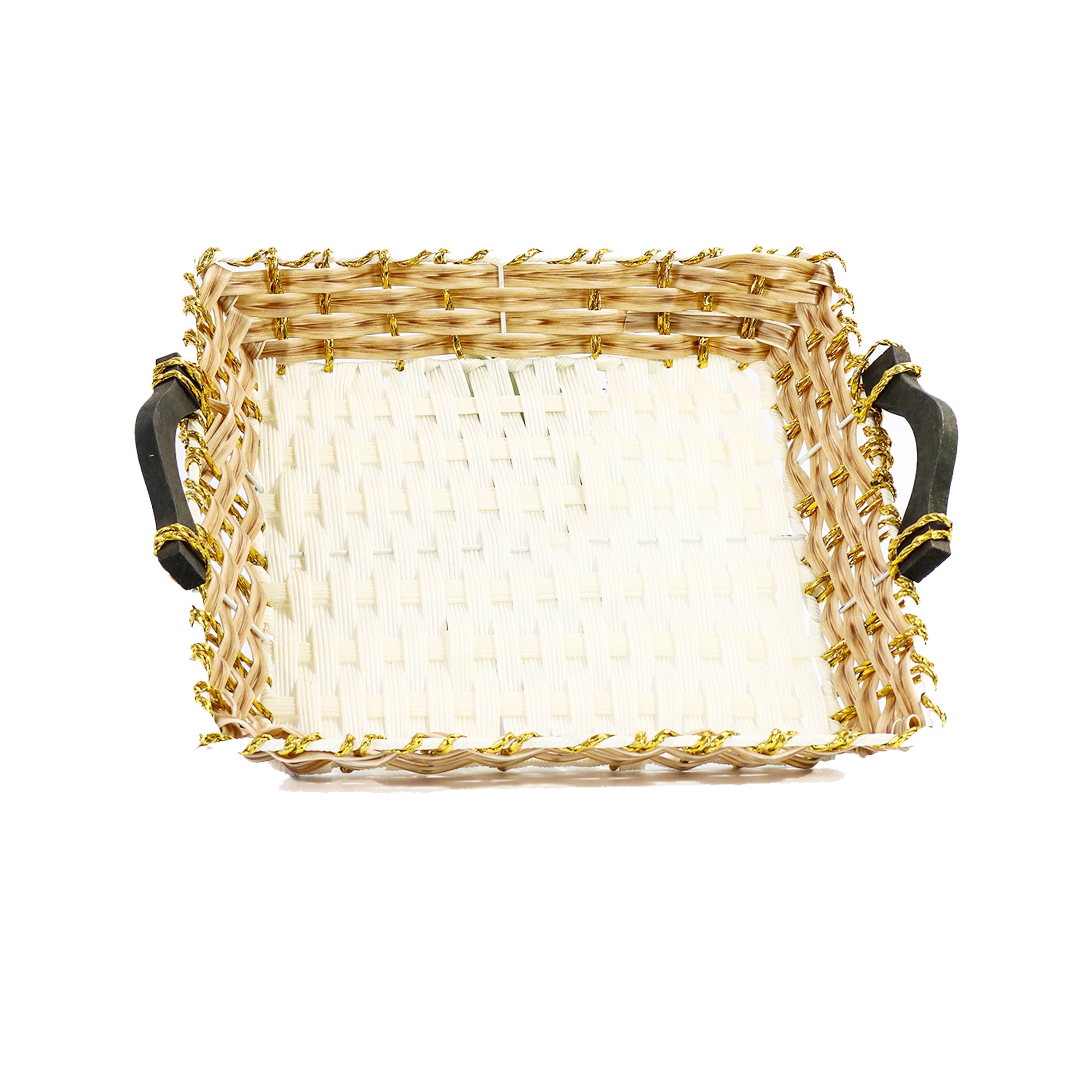 Plastic Woven Fruit Serving Tray Basket 35cm 025