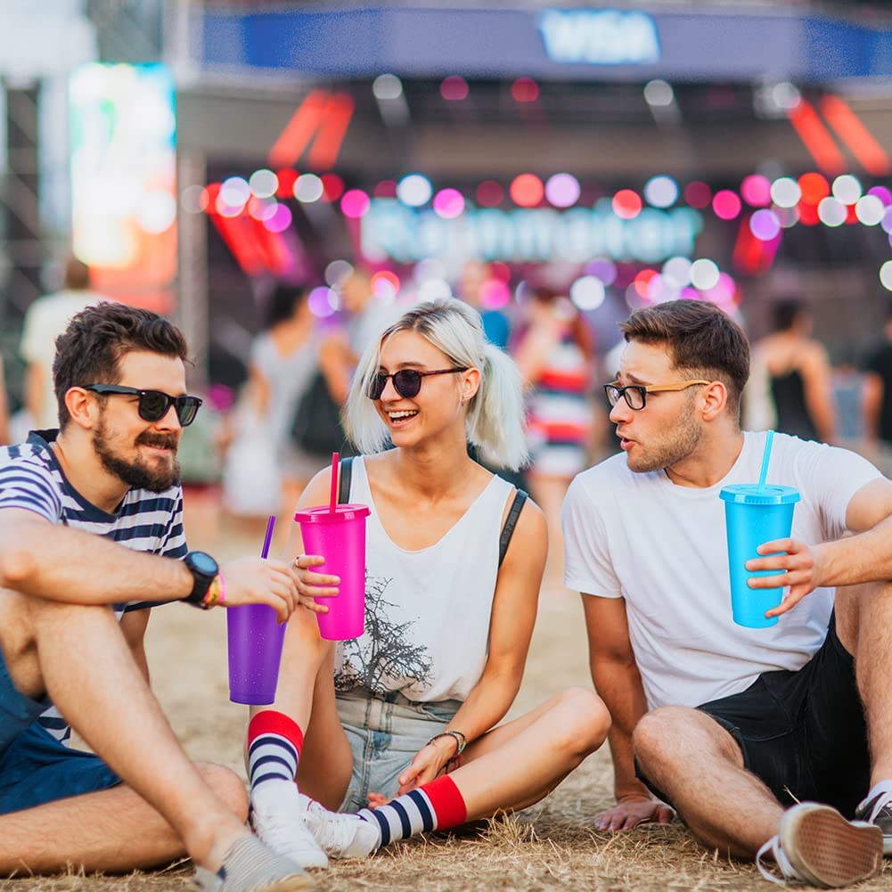 650ml Reusable Glitter Smoothie Cup with Lid & Straw