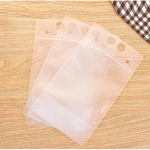 Drinking Pouch Bag Clear with Straw 500ml Stand-Up Reusable Beverage Packaging 13x23x4cm 100mic 1pc