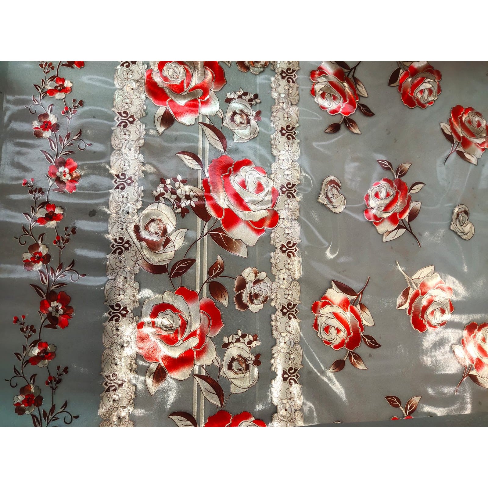 PVC Table Cover Clear with Print 1.37x1m Sheeting