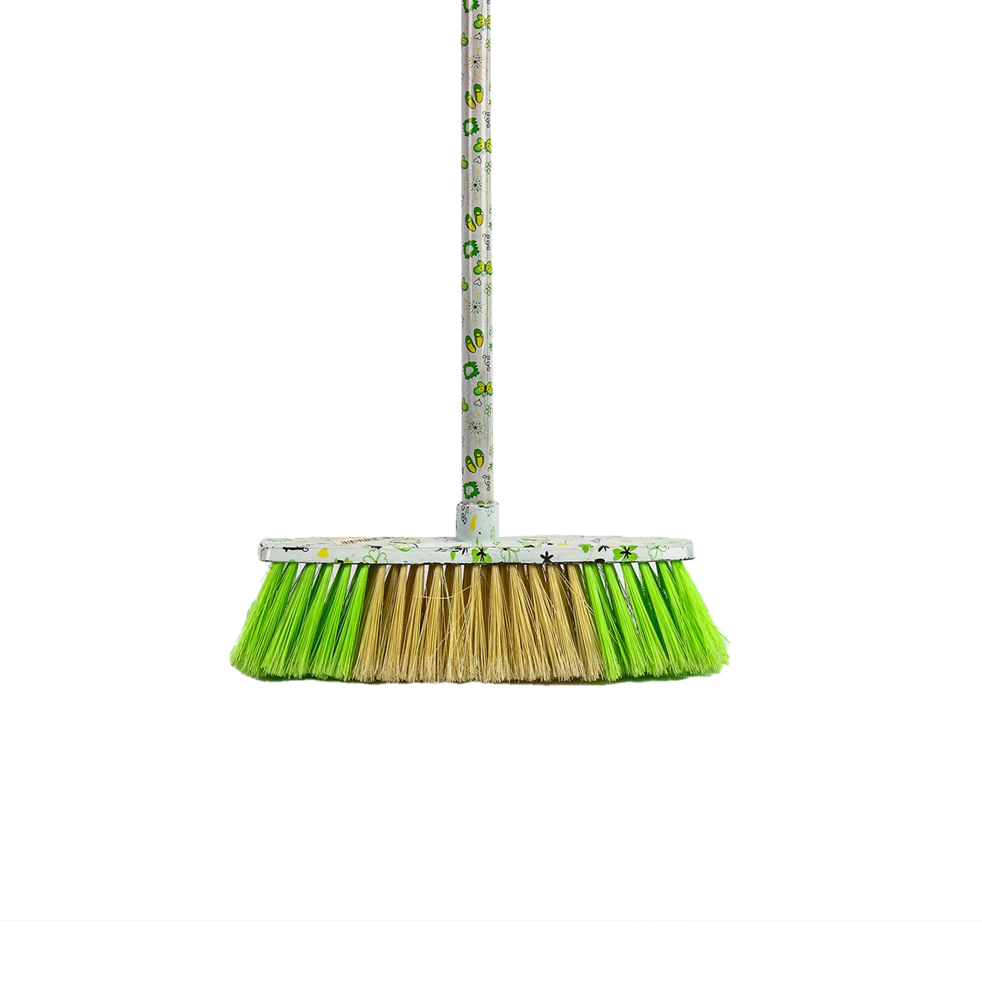 Household Floor Broom with Print Steel Stick 388