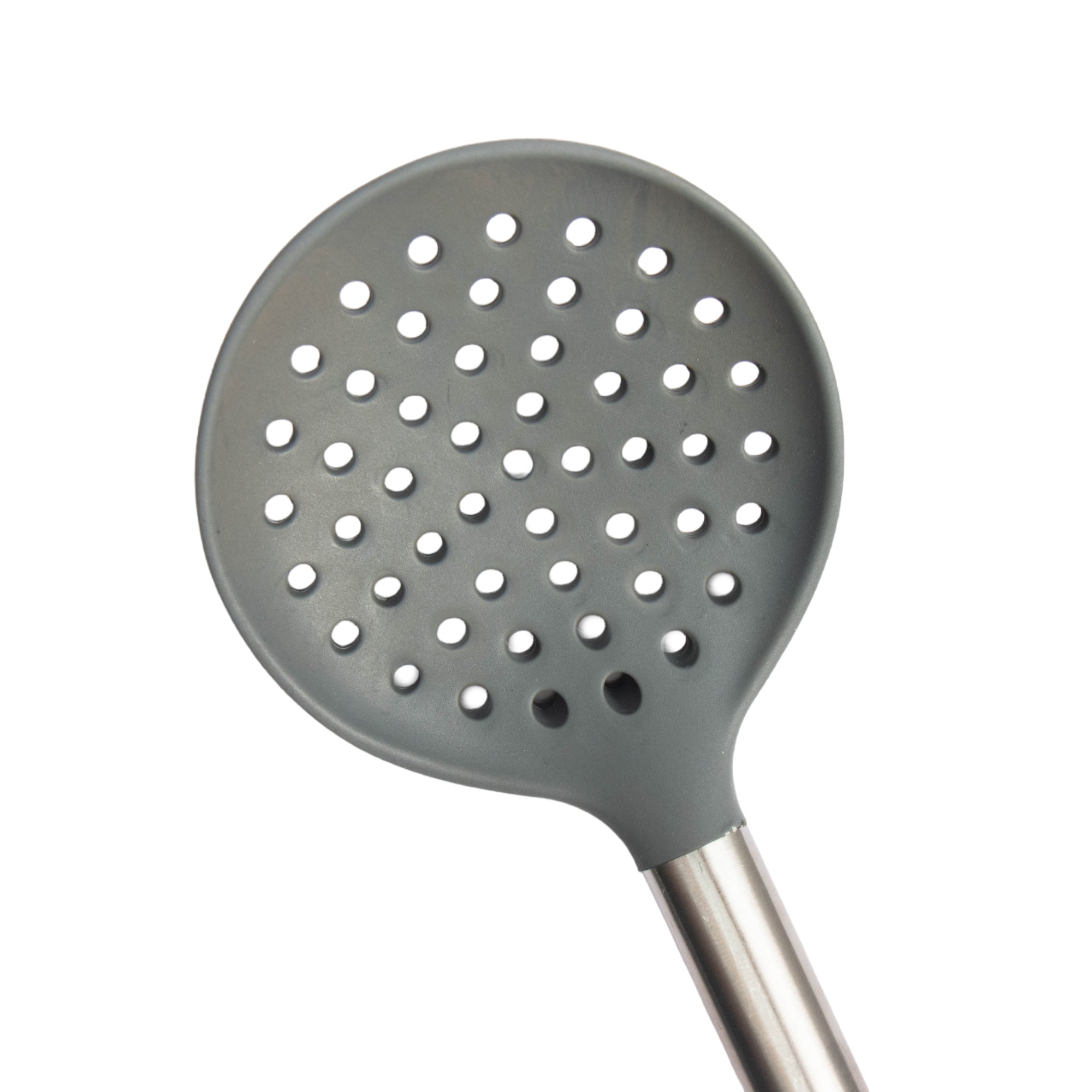 Silicone Serving Lifter Round Slotted Stainless Steel Silica Gel Tableware