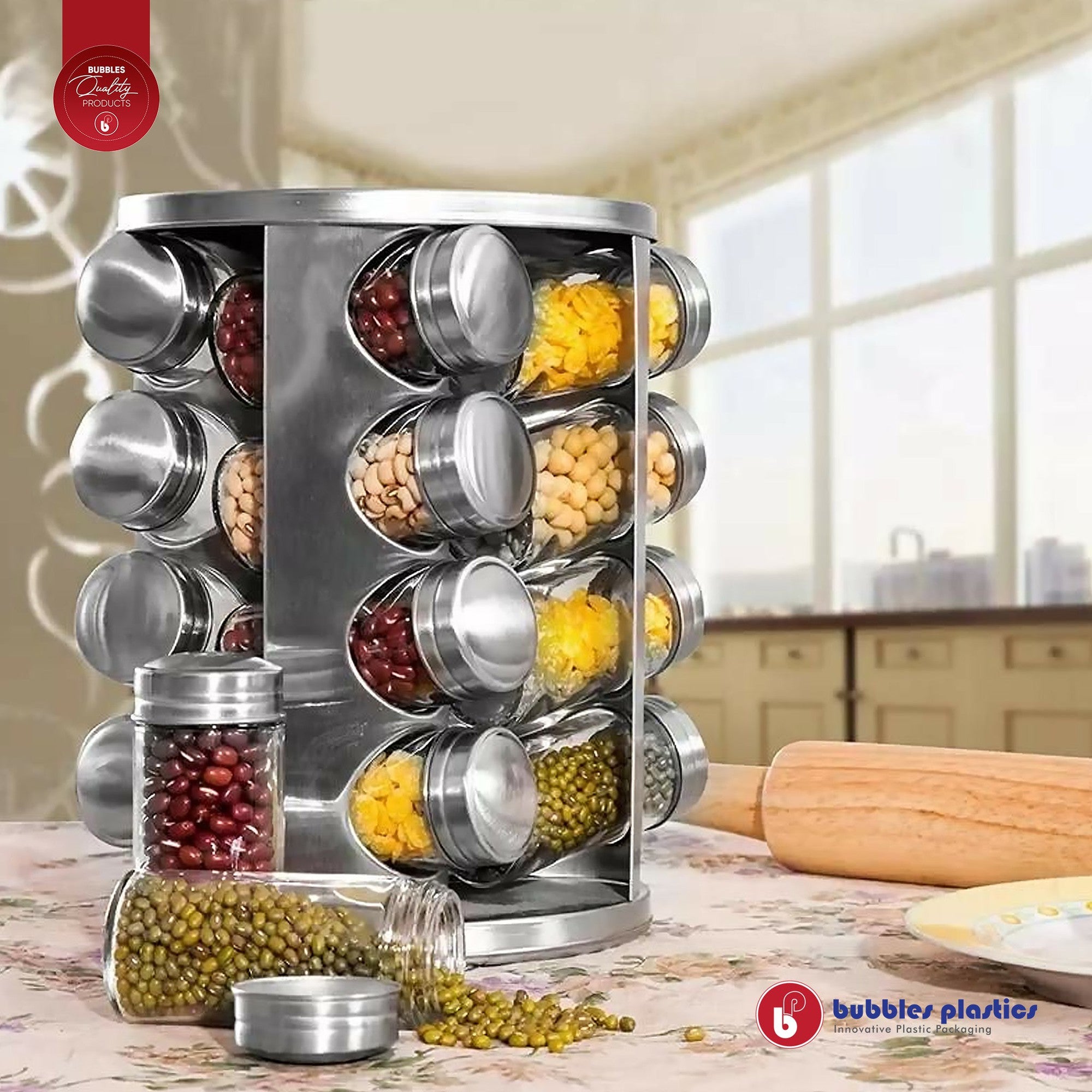 Spice Rack Rotating 16pc Set Large