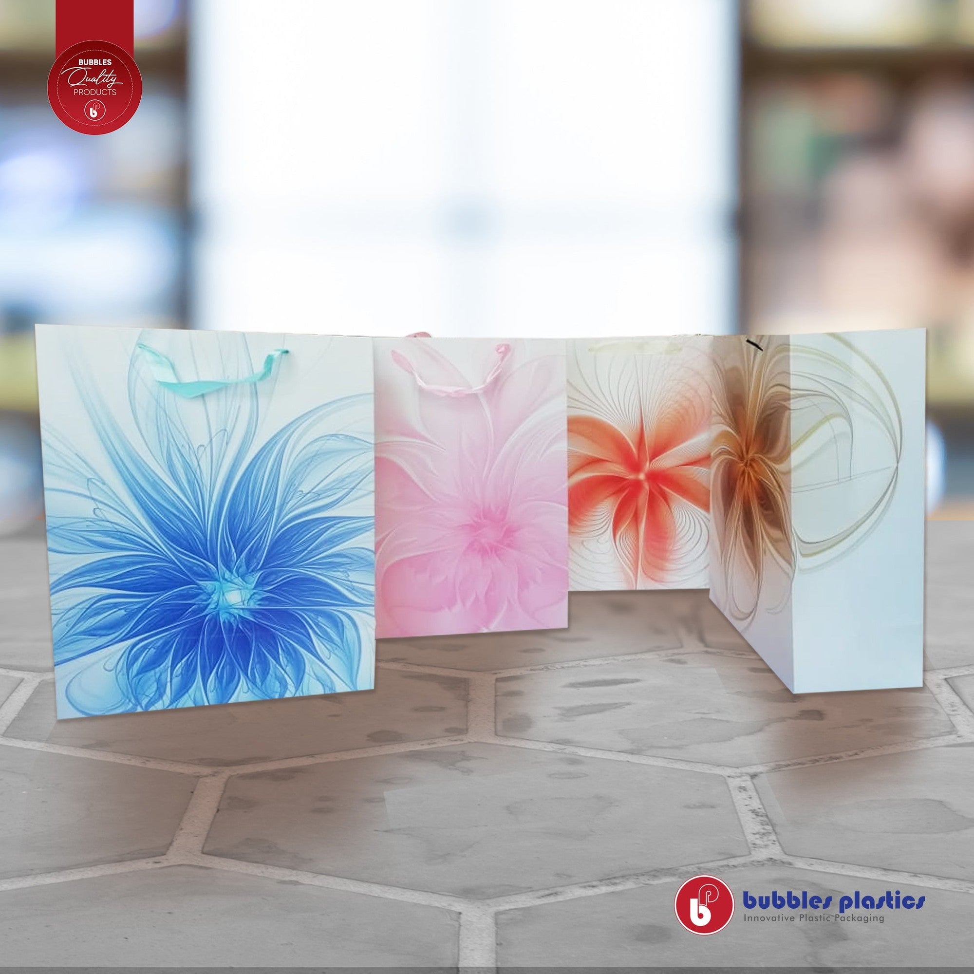 Designer Gift Paper Bag Flower 18x23cm Small