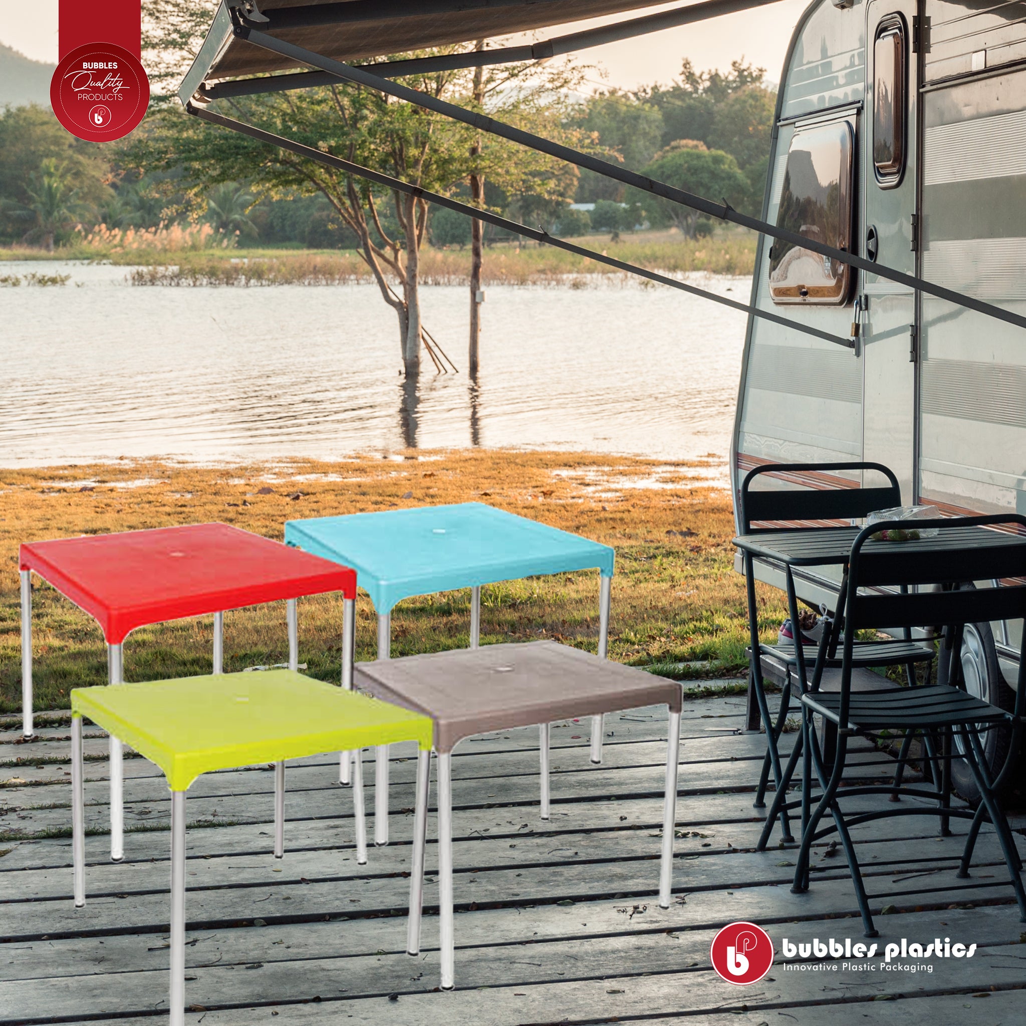 Chelsea Cafe Table Black Contour Outdoor