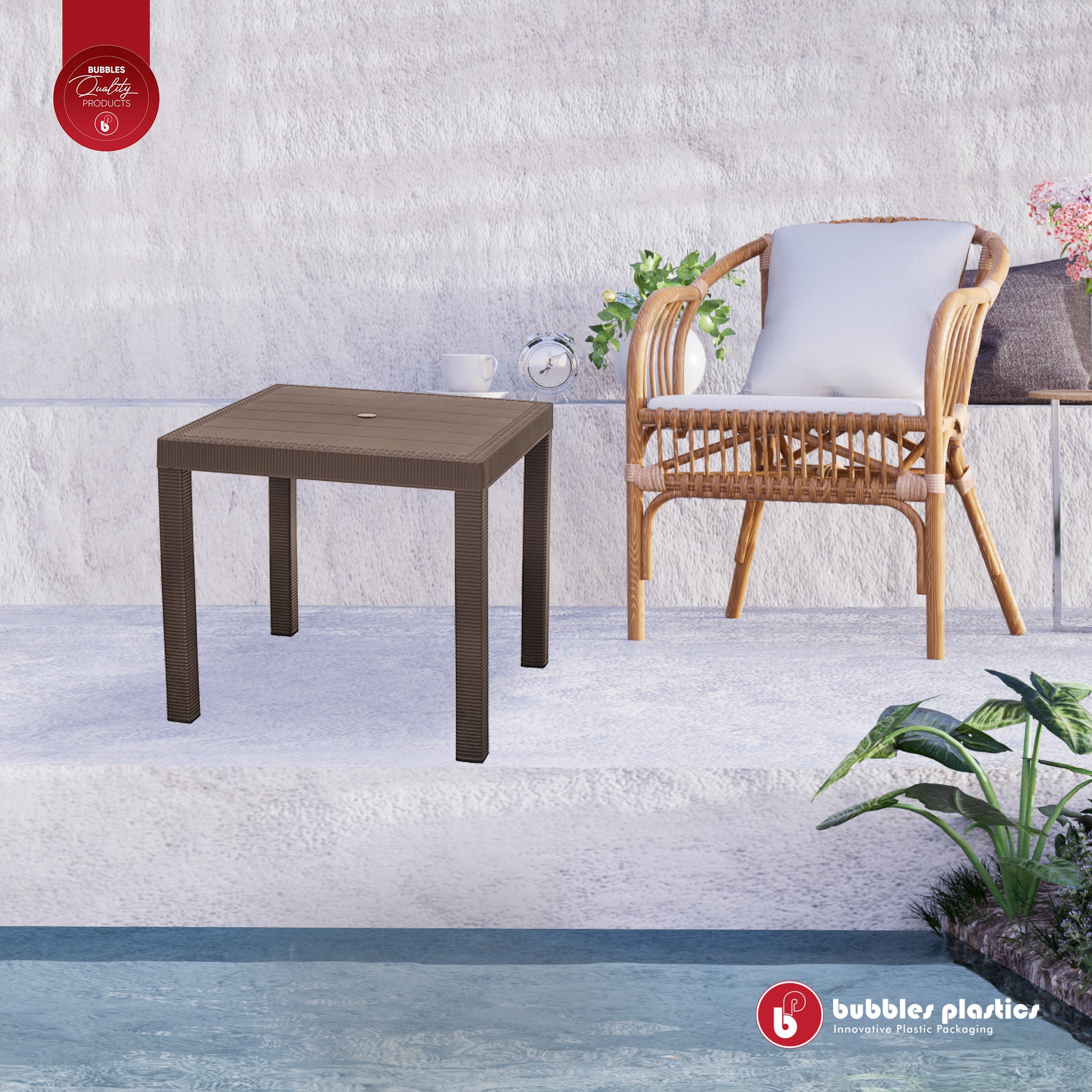 Elite 4-Seater Cafe Table Contour Outdoor