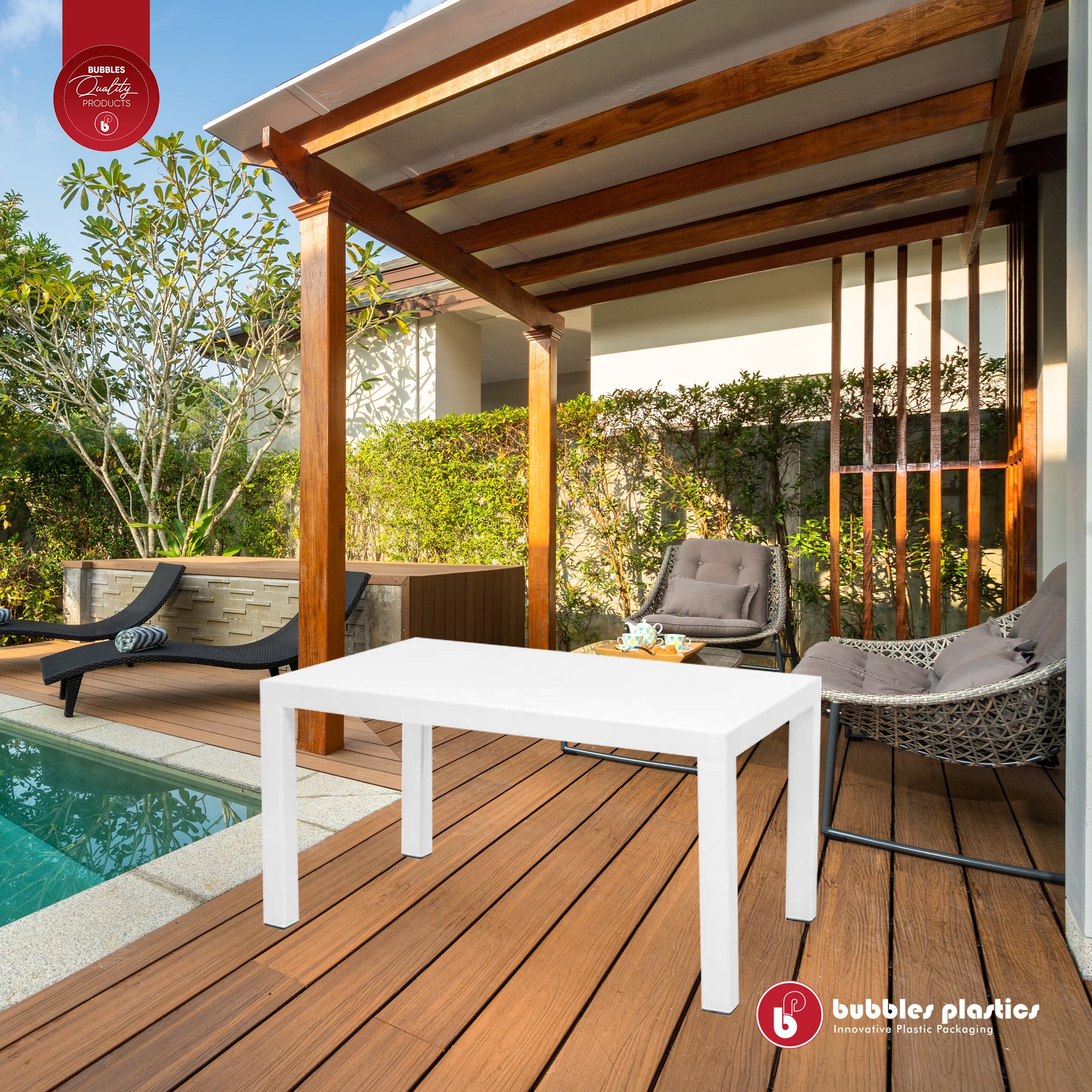 Elite 6-Seater Table Contour Outdoor