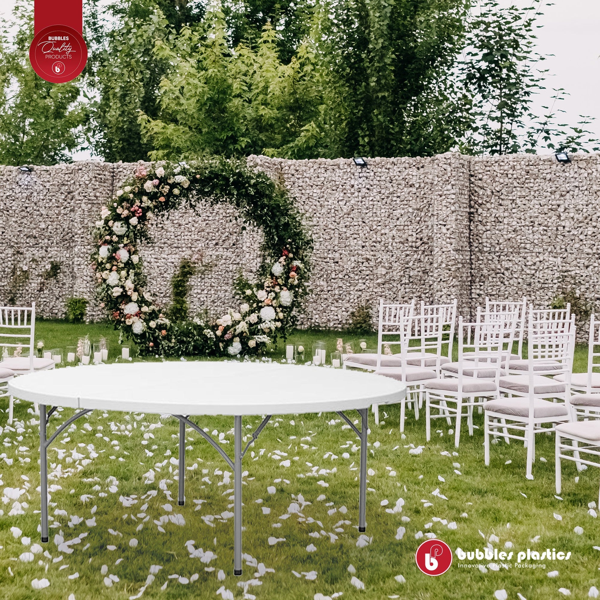 10-Seater Round Trestle Table 1.5m 4ft