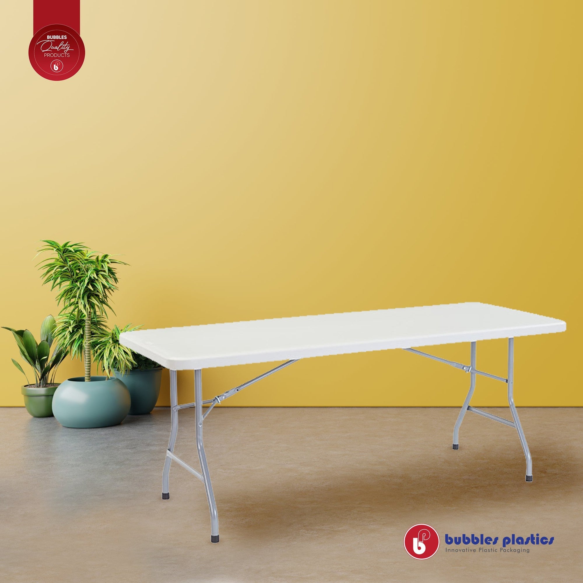 2.4m Trestle Plastic Folding Table 8ft