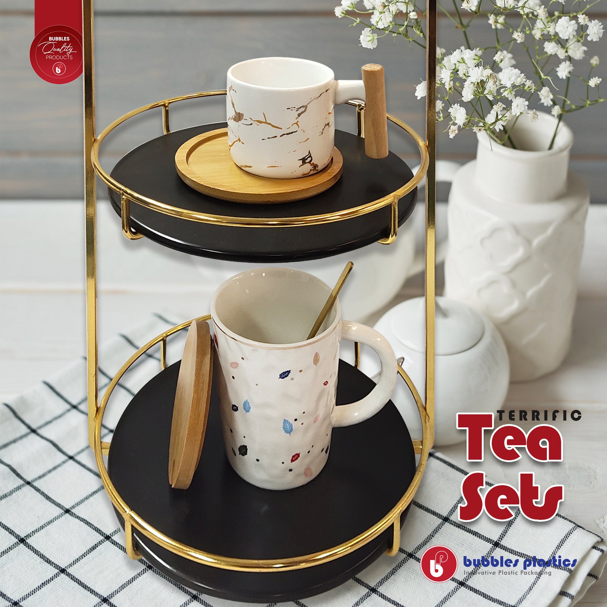 High Tea 2-Tier Decoration Stand Desktop Organizer 22x39cm 33085