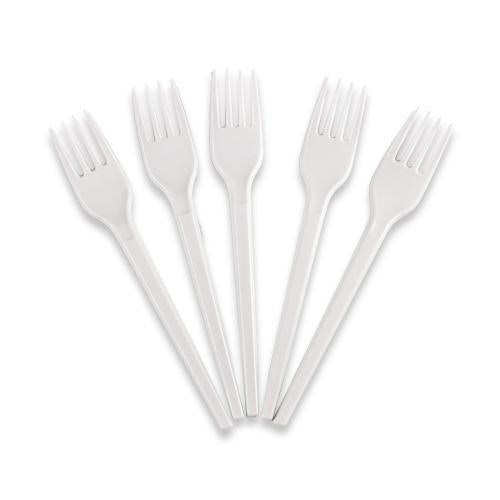 Disposable Plastic Forks White 100pack