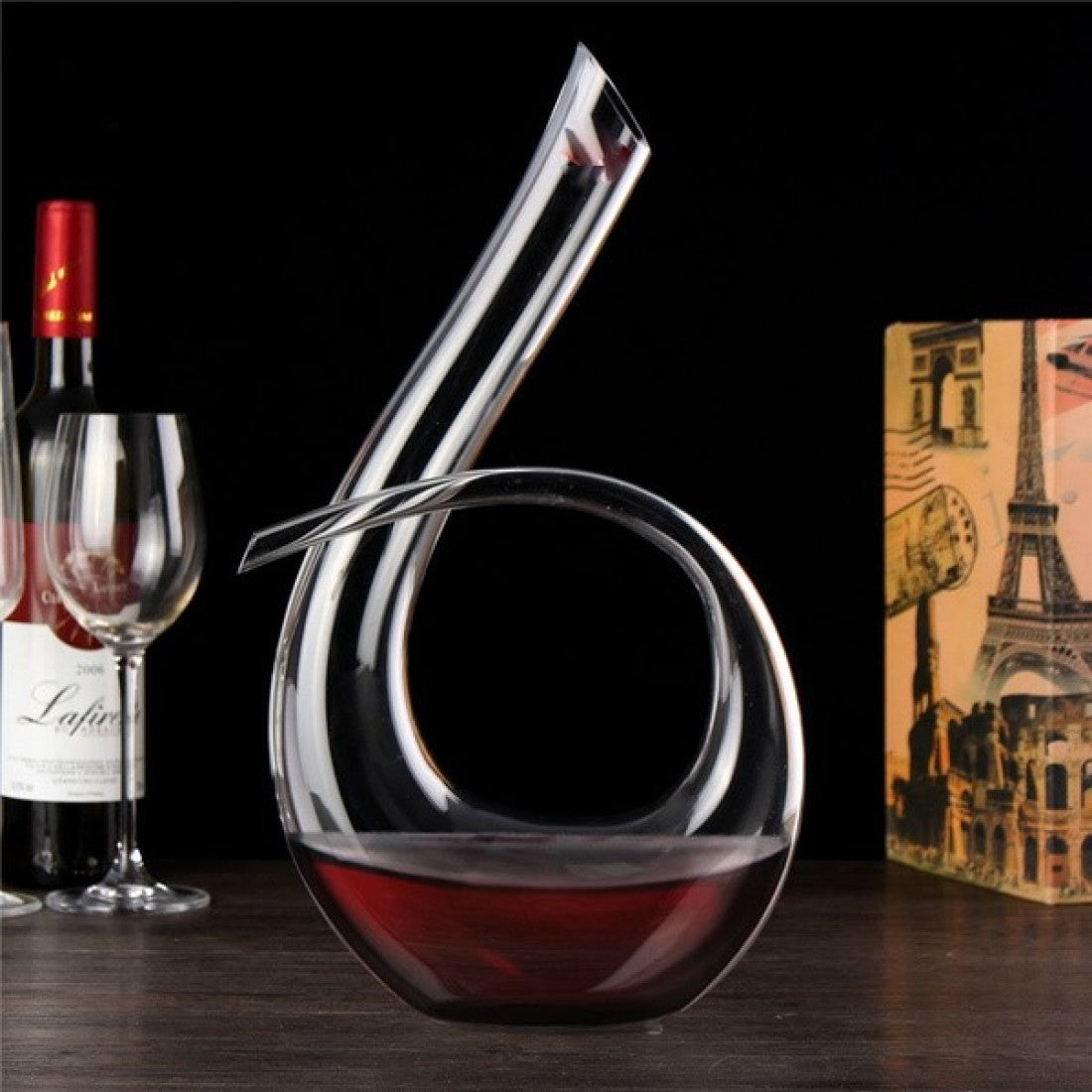 Glass Decanter 37x21cm Swan Shaped RVT614