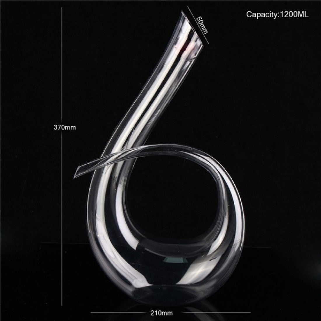 Glass Decanter 37x21cm Swan Shaped RVT614