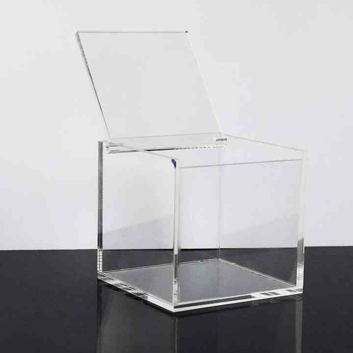 Acrylic Gift Box Square 6x6x6cm Super Transparent with Flip Lid