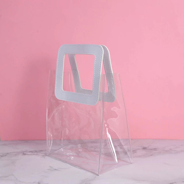 Multifunctional Clear PVC Tote Gift Bag 17x14cm