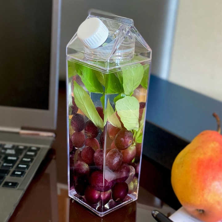 Milk Carton Bottle 500ml Acrylic Plastic