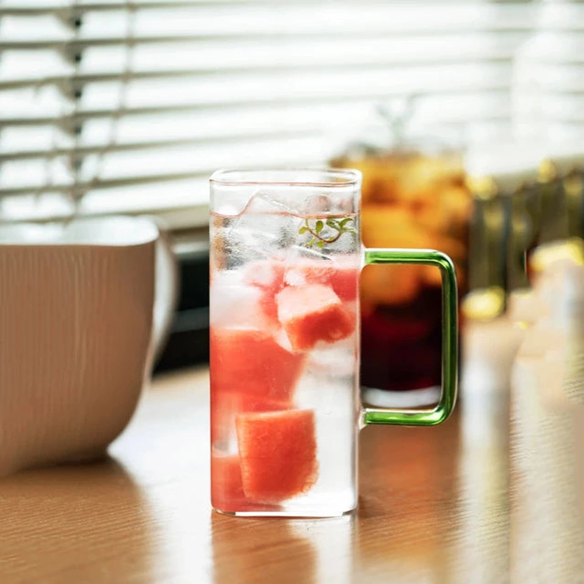 Glass Drinking Mug 370ml Borosilicate with Handle