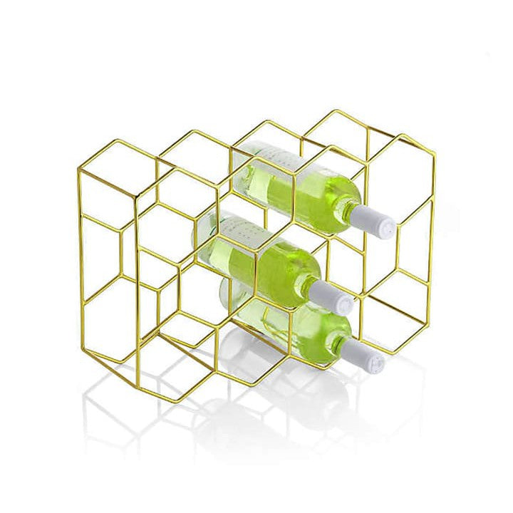 Continental Homeware Bottle Holder 11 Grid Yellow Copper CH618