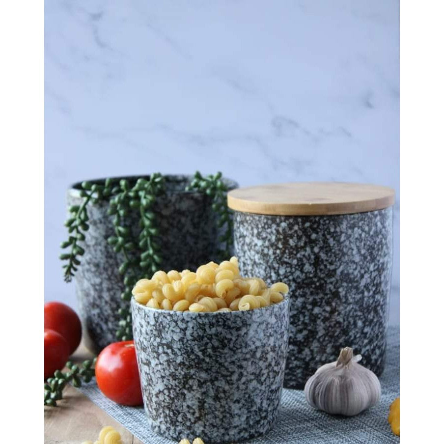 Ciroa Tierra Storage Canister Jar Medium Granite Finish