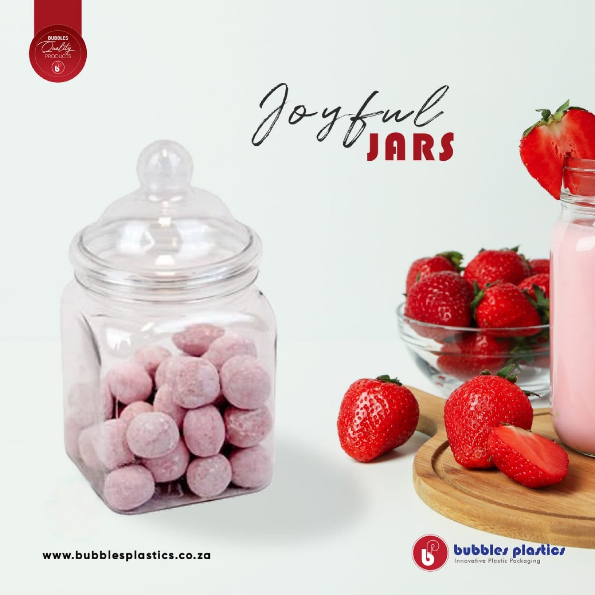 Plastic Candy Jar Round Bowl with Grip Lid