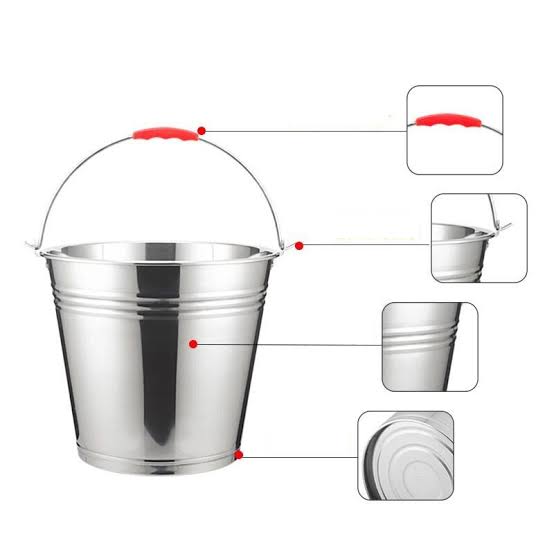 8L Bucket Stainless Steel 26cm