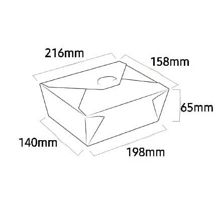 Kraft Paper Food Lunch Box No.3 1900ml 10pack