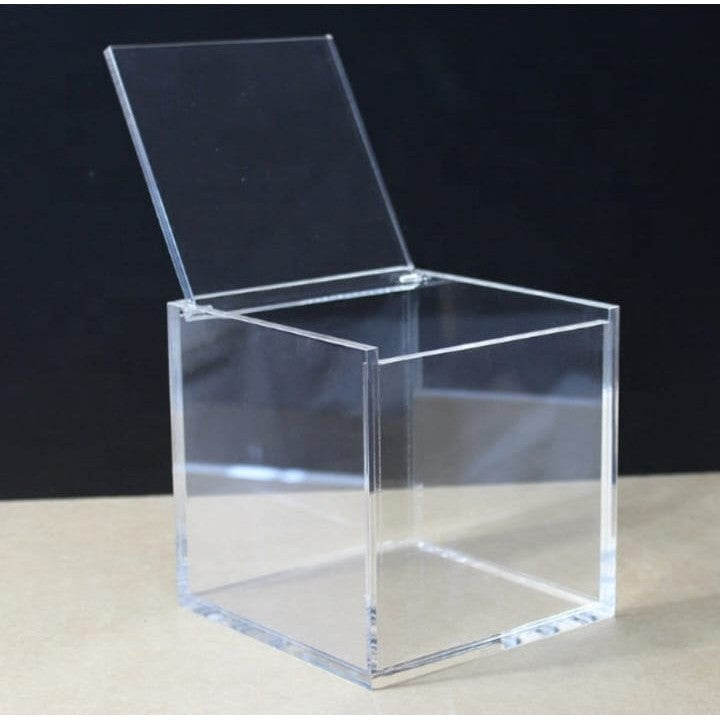 Acrylic Gift Box Square 6x6x6cm Super Transparent with Flip Lid
