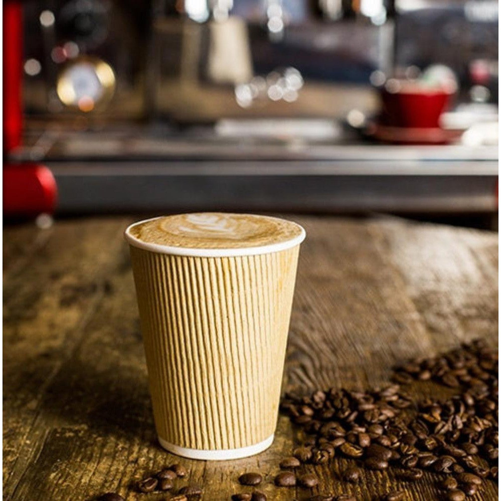 350ml Ripple Paper Coffee Cups Disposable Double Wall 5pack